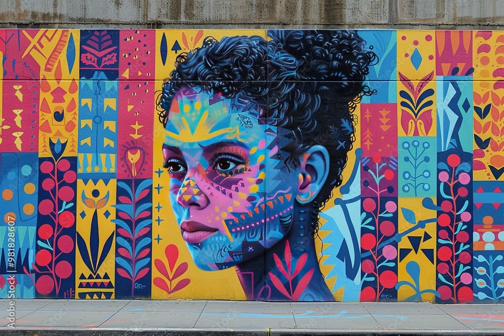 Obraz premium a gril idea on the wall is made with a color
