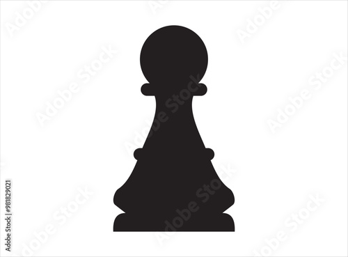 Chess Pawn game icon isolated white