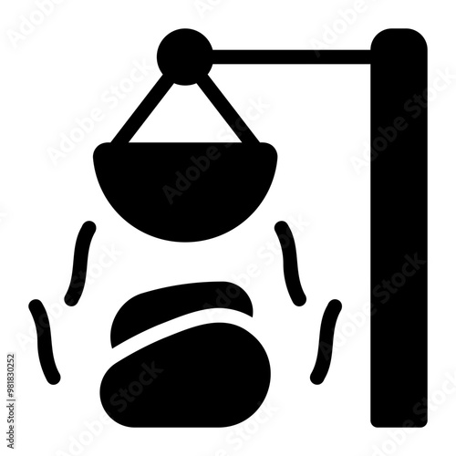 hot stone glyph icon