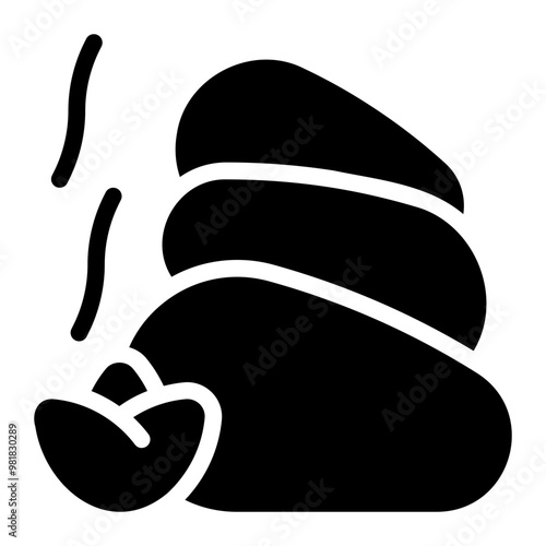 hot stone glyph icon