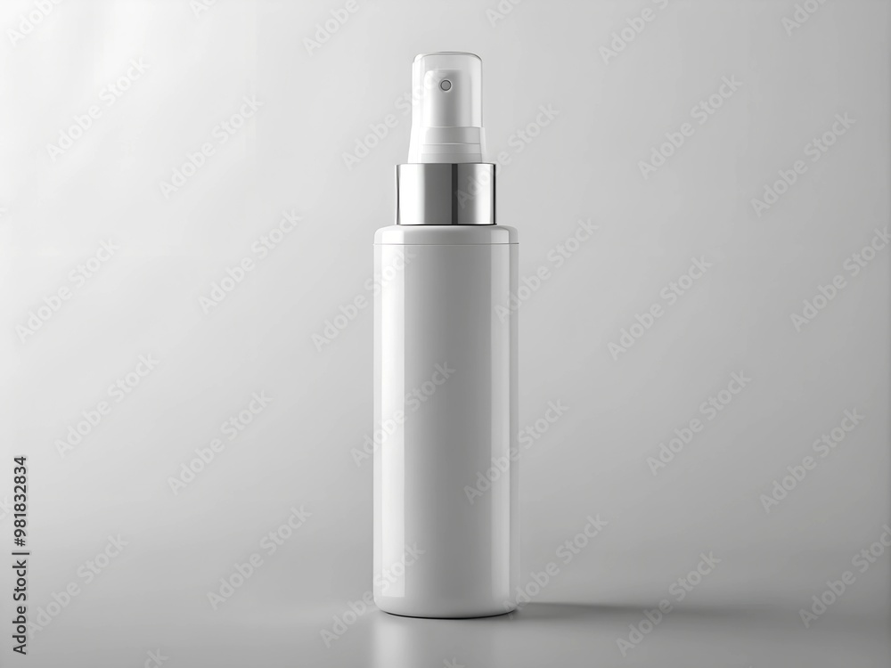 White cosmetic spray bottle mock-up. AI Generative White cosmetic spray bottle mock-up. AI Generative