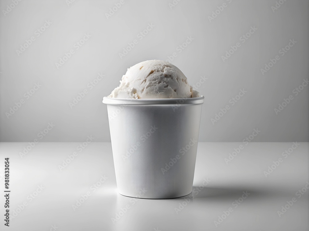 white ice cream paper cup mock-up. AI Generative white ice cream paper cup mock-up. AI Generative