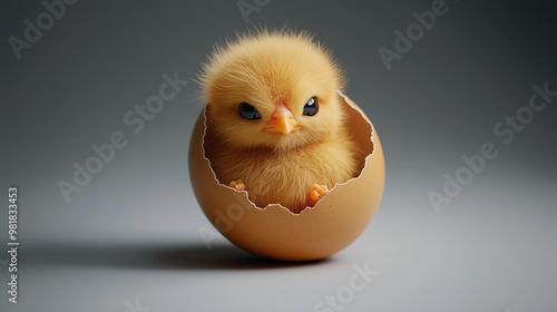 Eggshell with Peeping Chick Inside