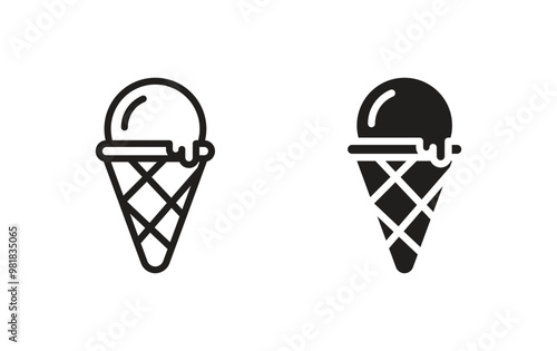 ice cream icon, ice cream sign vector