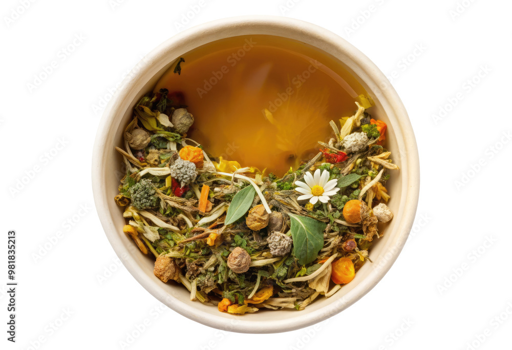 Herbal tea mix in a cup isolated with transparent background. Herbal tea mix in a cup isolated with transparent background.