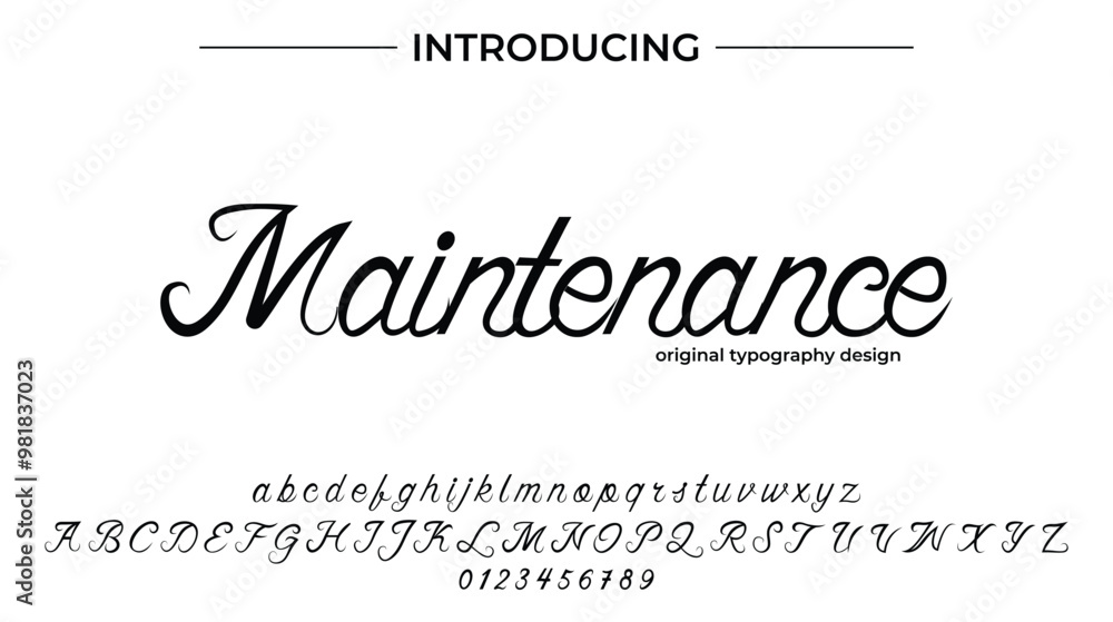 Maintenance Font Stylish brush painted an uppercase vector letters, alphabet, typeface Maintenance Font Stylish brush painted an uppercase vector letters, alphabet, typeface
