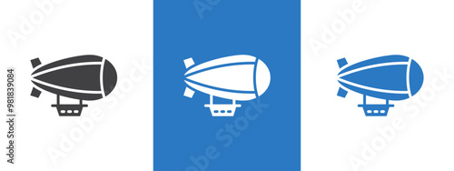 Airship icon thin line illustration