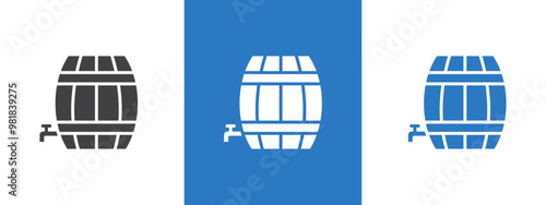 Barrel of beer icon thin line illustration