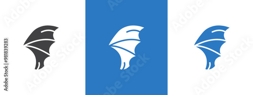 bat wing icon thin line illustration