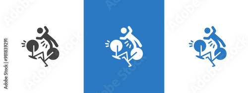 becycle accident icon thin line illustration