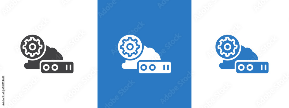Cloud Data settings icon thin line illustration Cloud Data settings icon thin line illustration