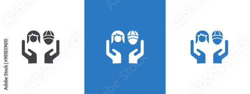 child protect icon thin line illustration
