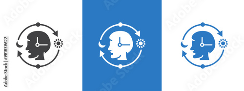 Circadian rhythms icon thin line illustration