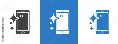 clean phone glass icon thin line illustration