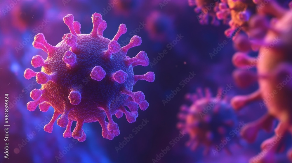 Colorful Virus Structure in Abstract Background Colorful Virus Structure in Abstract Background