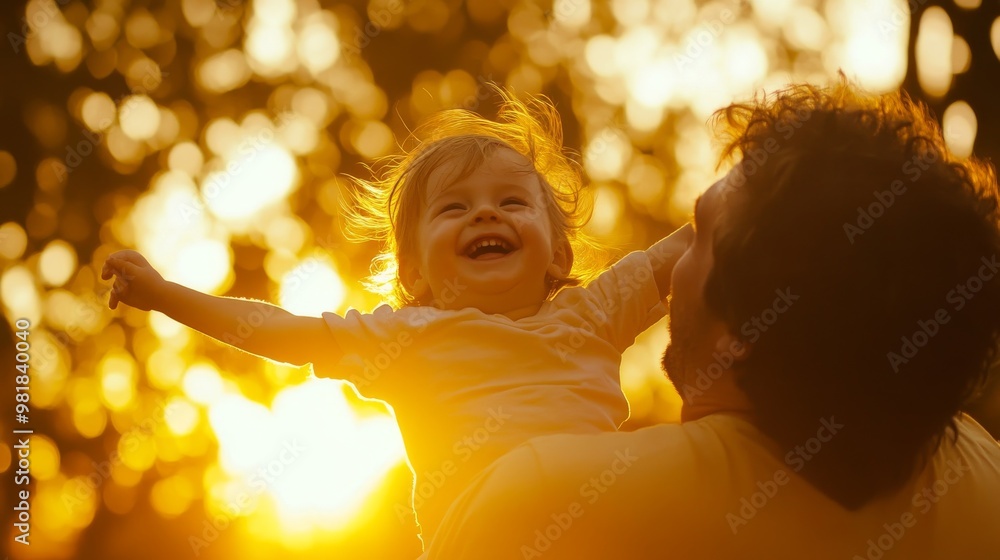 49. A joyful child being lifted up by a parent, with the warm glow of the sun in the background, embodying love and new life 49. A joyful child being lifted up by a parent, with the warm glow of the sun in the background, embodying love and new life