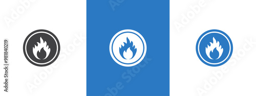 Flame fire icon thin line illustration