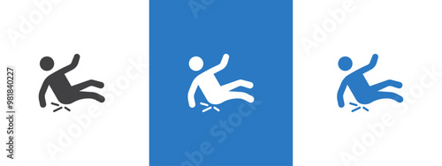 fall accident icon thin line illustration