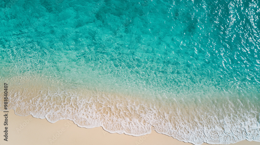 Turquoise Ocean Water with Sandy Beach for a Tropical Background Turquoise Ocean Water with Sandy Beach for a Tropical Background