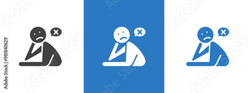 helpless human icon thin line illustration