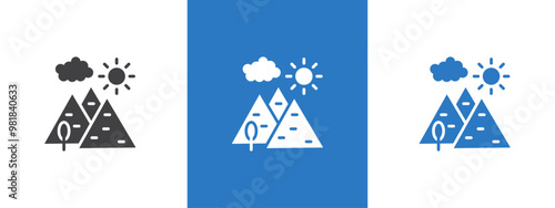 hills icon thin line illustration