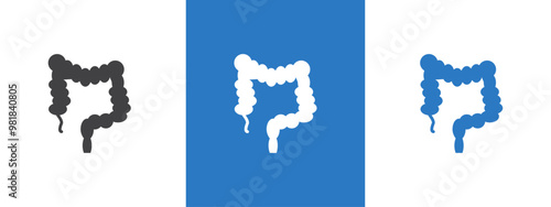 Large intestine icon thin line illustration