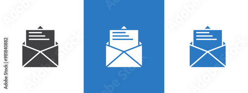 Mail message icon thin line illustration
