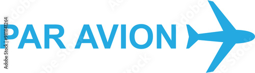 Blue Red Postal Airmail SVG Vector
