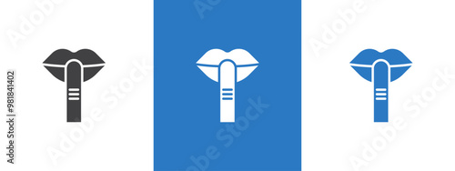 Please do quite pssst icon thin line illustration