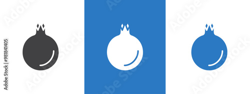 pomegranate icon thin line illustration