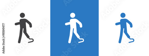 Prosthetic leg icon thin line illustration