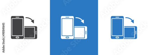 rotate phone icon thin line illustration