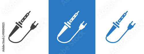 Soldering iron icon thin line illustration