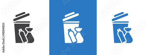 Solid waste icon thin line illustration