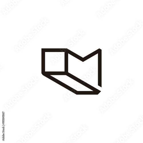 letter m stalk industrial simple logo vector