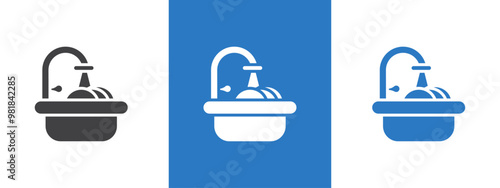 Washing plate icon thin line illustration