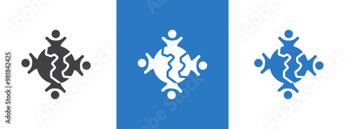 World population icon thin line illustration