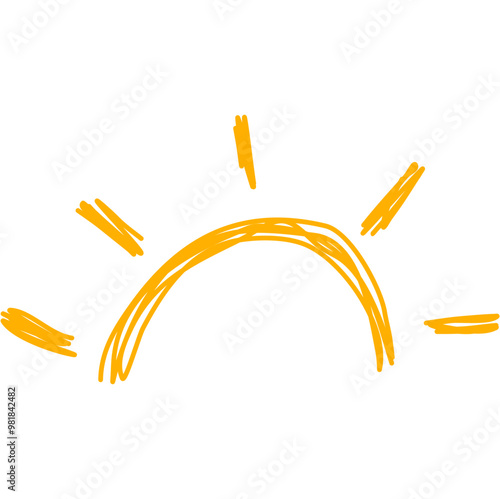 Hand Drawn Half Sun Doodle