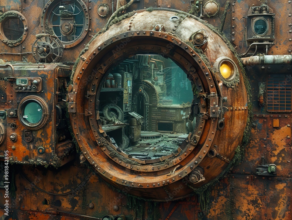 Fototapeta premium Steampunk Machine: A Glimpse into the Future