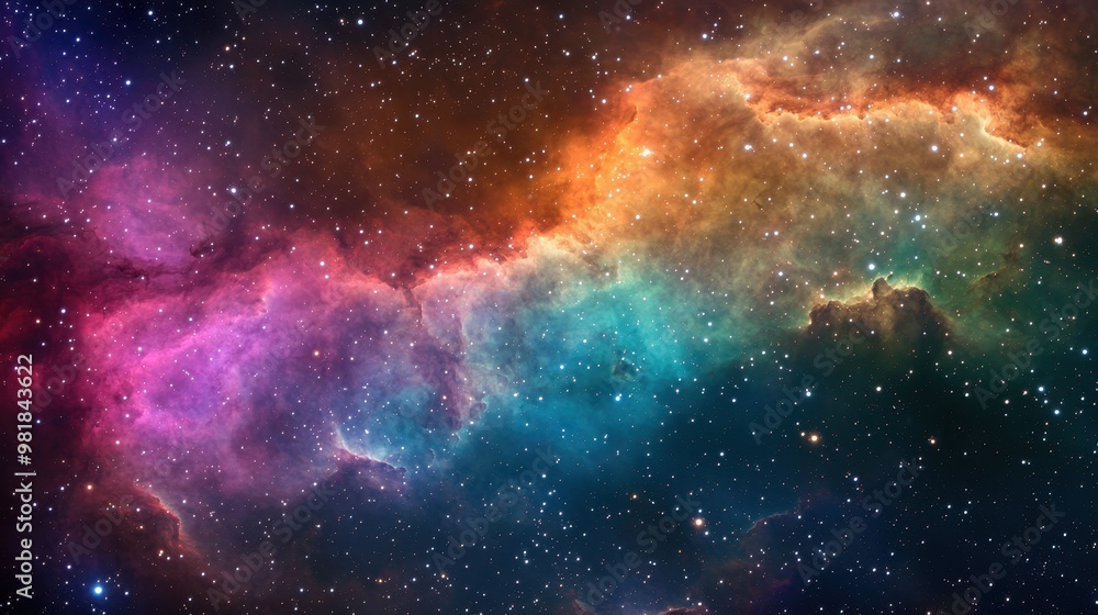 Fototapeta premium Cosmic Nebula with Stars and Galaxies