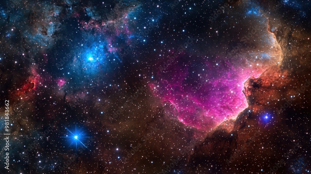 Fototapeta premium Cosmic Nebula with Stars and Dust