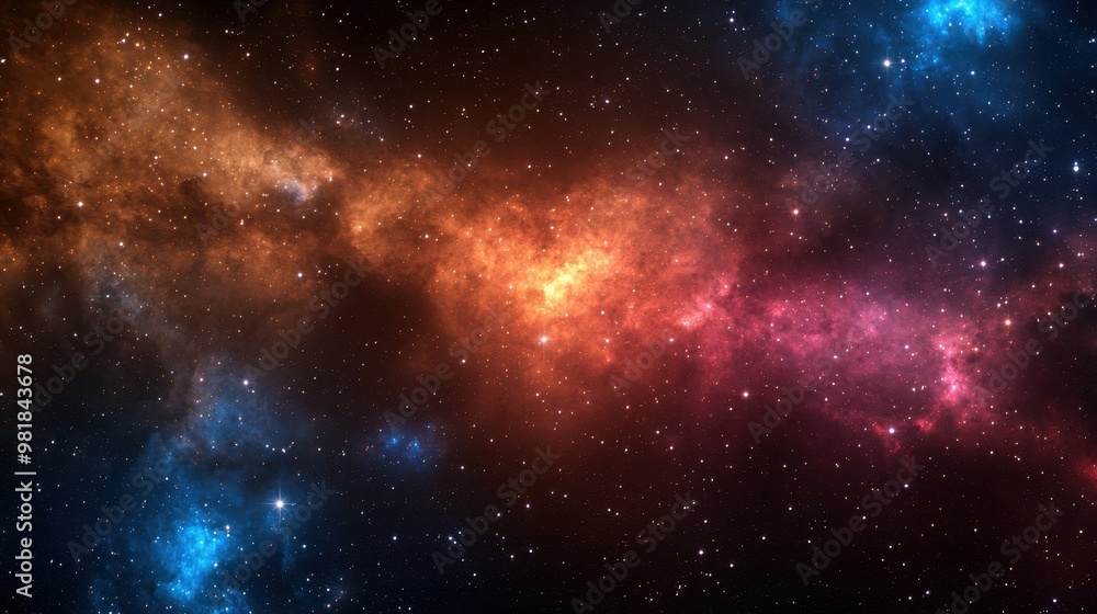 Cosmic Nebula with Stars and Galaxies Cosmic Nebula with Stars and Galaxies