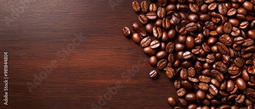 Aromatic Coffee Beans on Wooden Surface