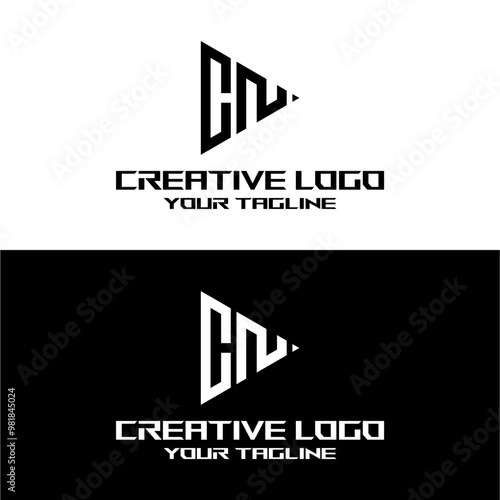 creative letter logo cn desain vektors