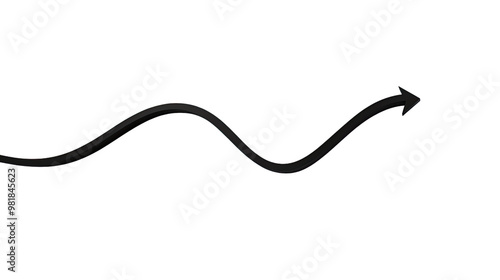 curved graph arrow on white transparent background