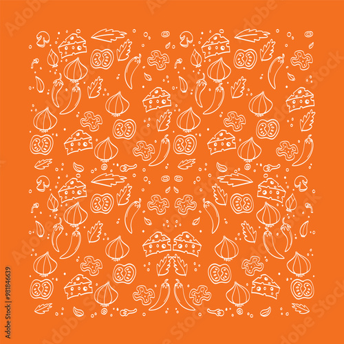 seamless pattern with food elements