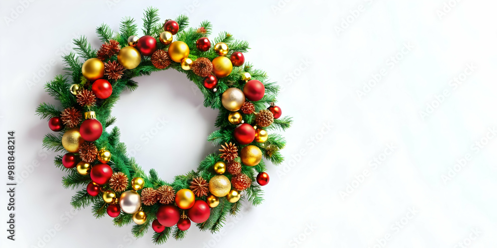 3D Holographic Christmas Wreath Icon Isolated on White Background with Colorful Decorations for Joyous Holiday Celebrations and New Year 2025 3D Holographic Christmas Wreath Icon Isolated on White Background with Colorful Decorations for Joyous Holiday Celebrations and New Year 2025