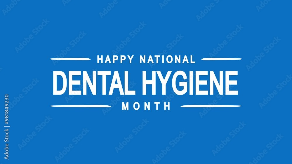 Happy National Dental Hygiene Month Text Animation. Great for National Dental Hygiene Month Celebrations with transparent background, for banner, social media feed wallpaper stories Happy National Dental Hygiene Month Text Animation. Great for National Dental Hygiene Month Celebrations with transparent background, for banner, social media feed wallpaper stories