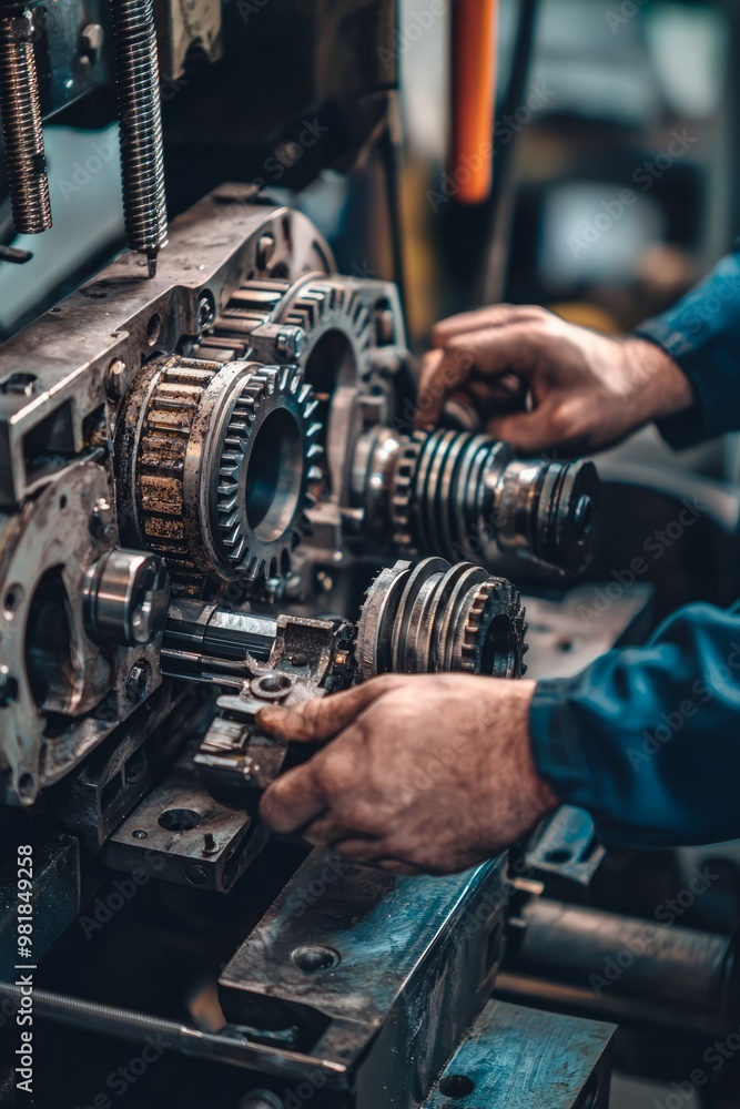 A Technician Inspects The Gearbox Of A Milling Machine. They Check For Proper Lubrication And Look For Any Signs Of Damage Or Wear A Technician Inspects The Gearbox Of A Milling Machine. They Check For Proper Lubrication And Look For Any Signs Of Damage Or Wear