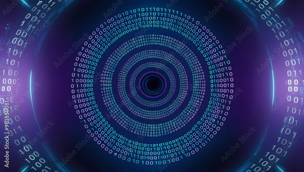 Binary Code Spiral Digital Abstract Binary Code Spiral Digital Abstract